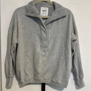 Aerie Gray Pullover Sweatshirt with Relaxed Fit
